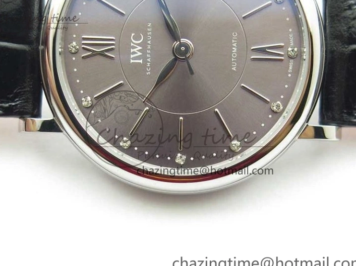 MIROTIME 0501 Portofino 37mm SS V7F 1:1 Best Edition Gray Dial on Black Leather Strap A Practical 7094